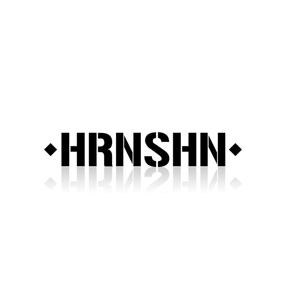 [491-007] Vinyl-Sticker "HRNSHN" Gerade Arrmy Stencil (Weiß)