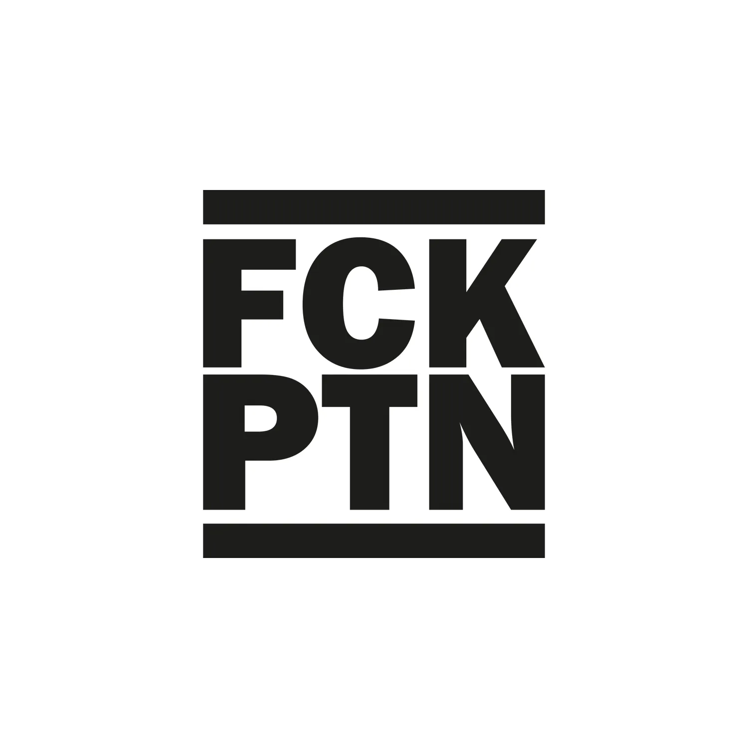 [430-wei] Vinyl-Sticker "FCK PTN" Aufkleber (Weiß)