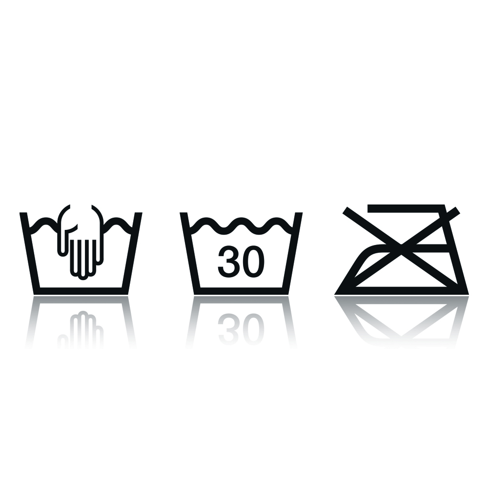 [431-002] Vinyl-Sticker Symbole "Handwash Only" (Weiß)
