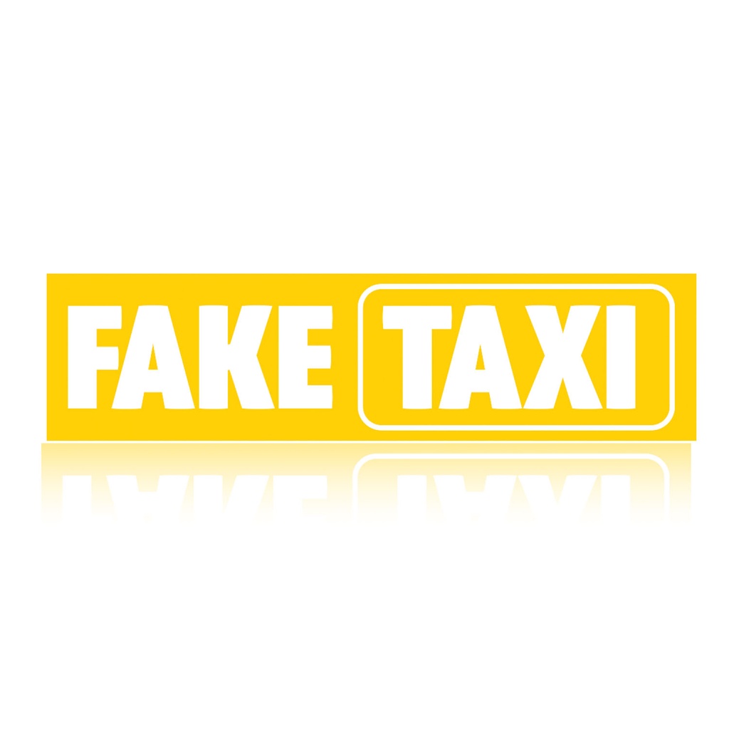 [445-003] Vinyl-Sticker FAKE TAXI Aufkleber (Weiß)