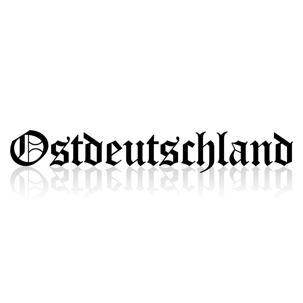 [496-007] Vinyl-Sticker "Ostdeutschland" Fraktur (Weiß)