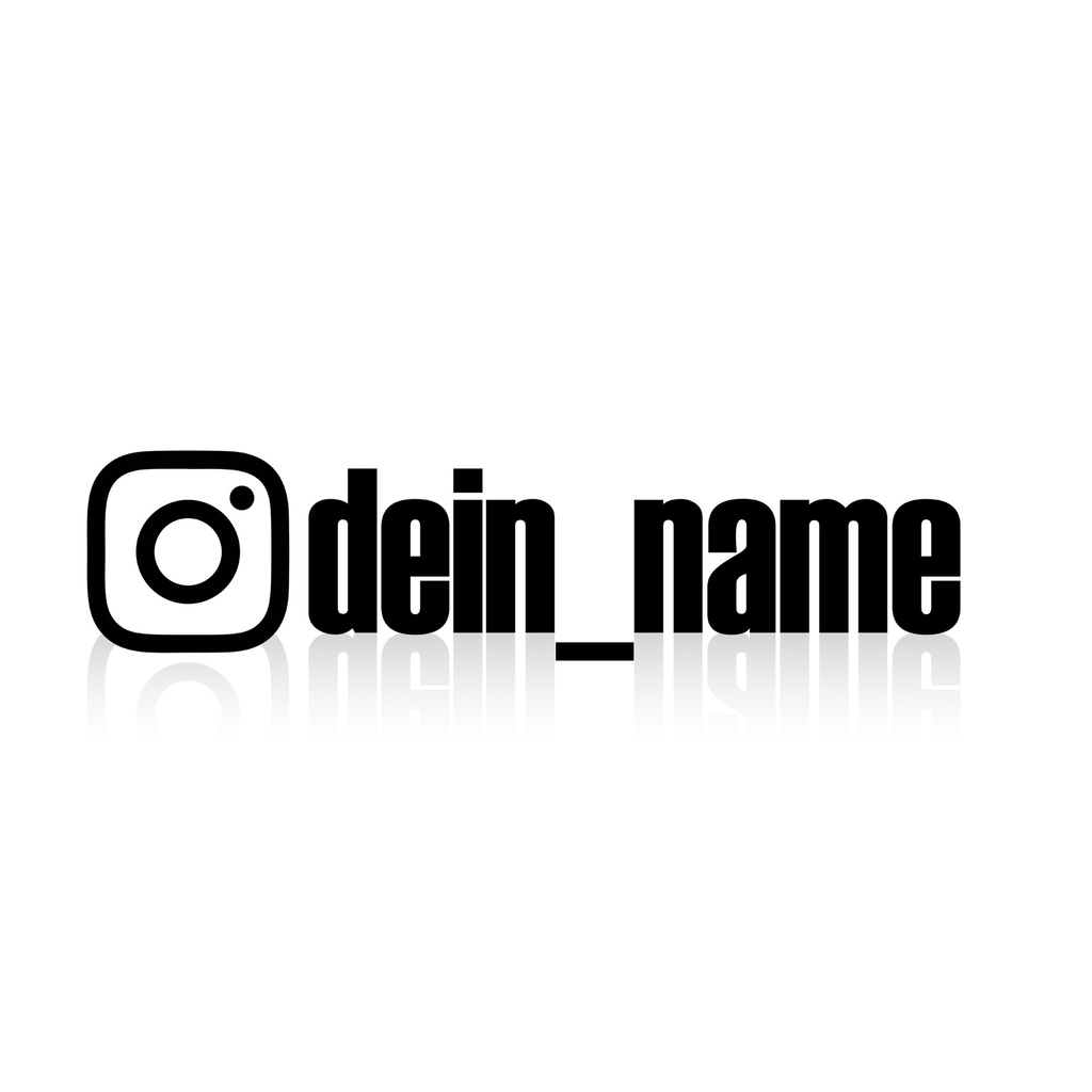 [468-004] Vinyl-Sticker Social Media Instagram "DEIN NAME" Aufkleber (Weiß)