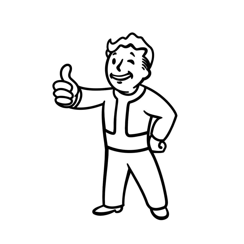[511-007] Vinyl-Sticker "VAULT BOY" (Weiß)