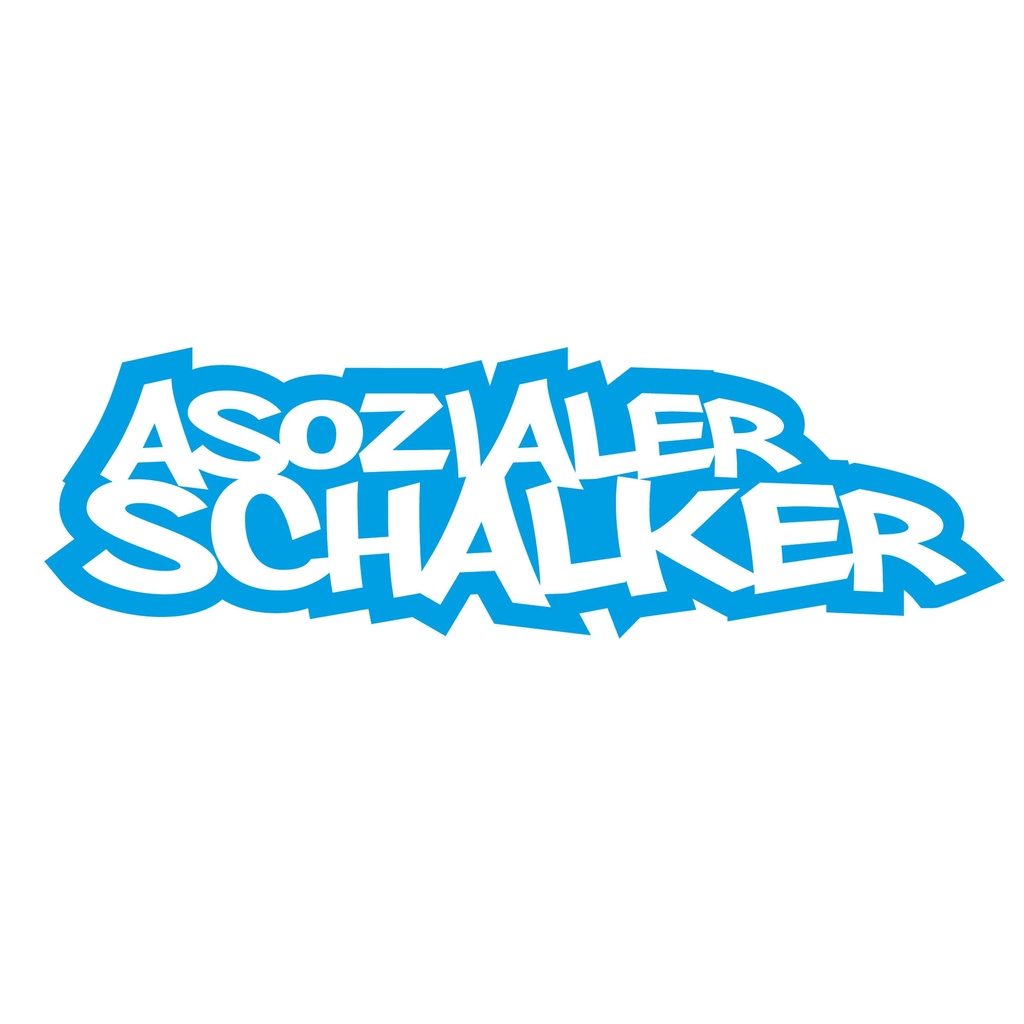 [512-007] Vinyl-Sticker "Asozialer Schalker" (Weiß)