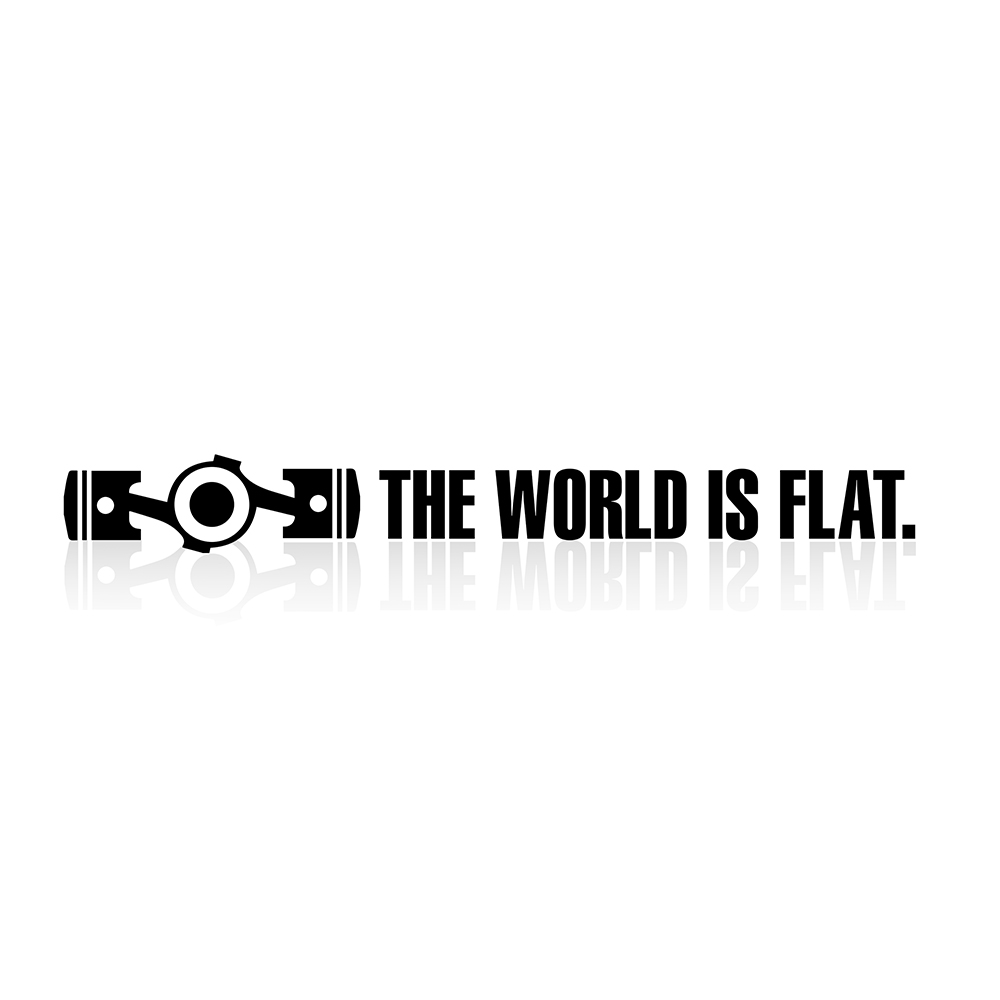 [514-007] Vinyl-Sticker "The World is Flat." (Weiß)