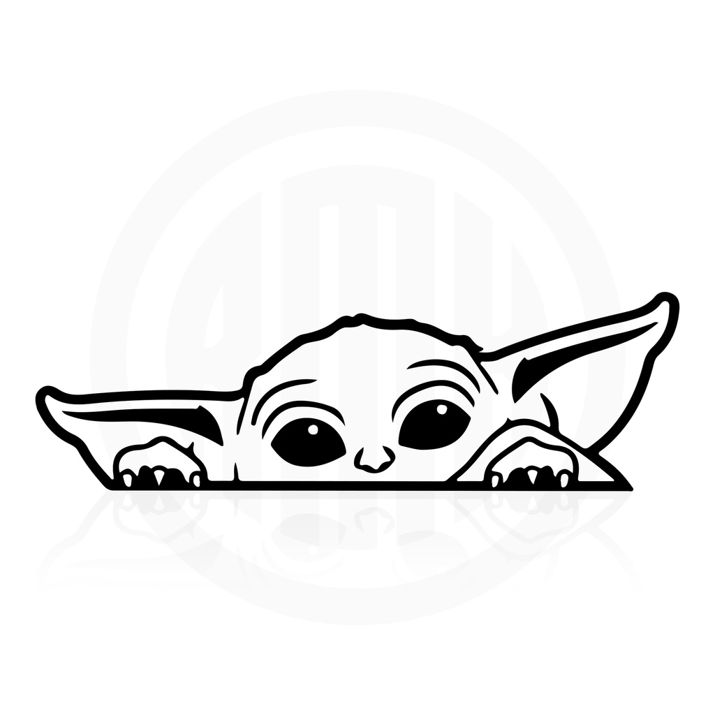 [515-007] Vinyl-Sticker "Baby Yoda" (Weiß)