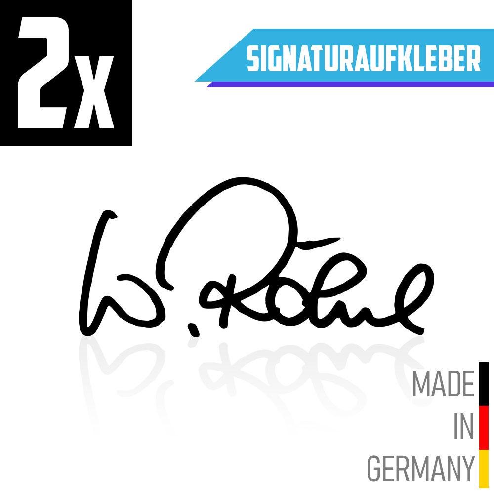 [522-003] Vinyl-Sticker "Walter Röhrl Unterschrift" (2er Set) (Weiß)
