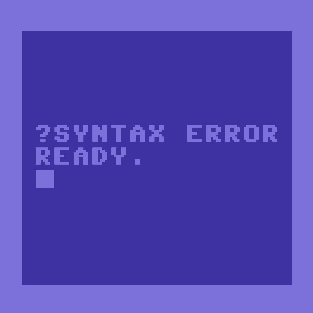 [549-004] Vinyl-Sticker "C64 Syntax Error" Aufkleber (Weiß)