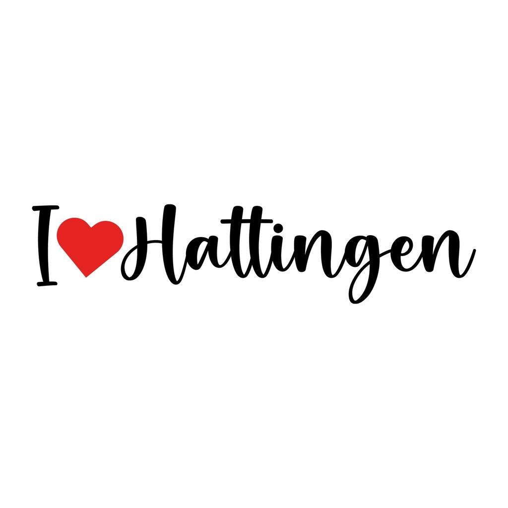 [498-007] Vinyl-Sticker "I Love Hattingen" m. Herz (Weiß)