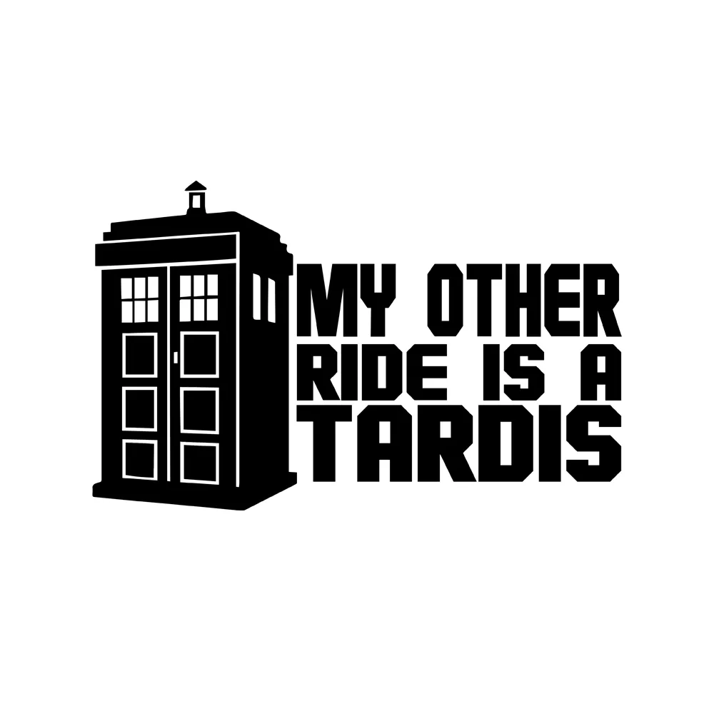 [733-01] Vinyl-Sticker "My Other Ride is a TARDIS" (Weiß)