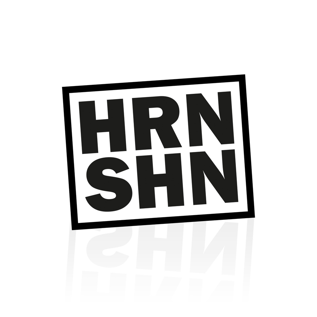 [499-007] Vinyl-Sticker "HRNSHN" Block (Weiß)
