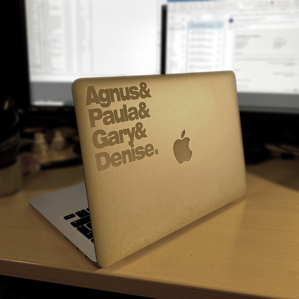 [288-001] Vinyl-Sticker "Amiga Customchips" (Agnus & Pauly & Gary & Denise) ECS (Weiß)