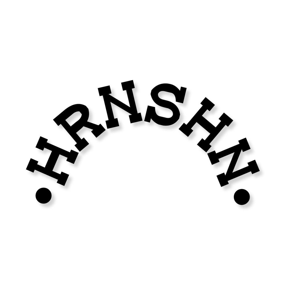 [489-006] Vinyl-Sticker "HRNSHN" Halbrund (Weiß)